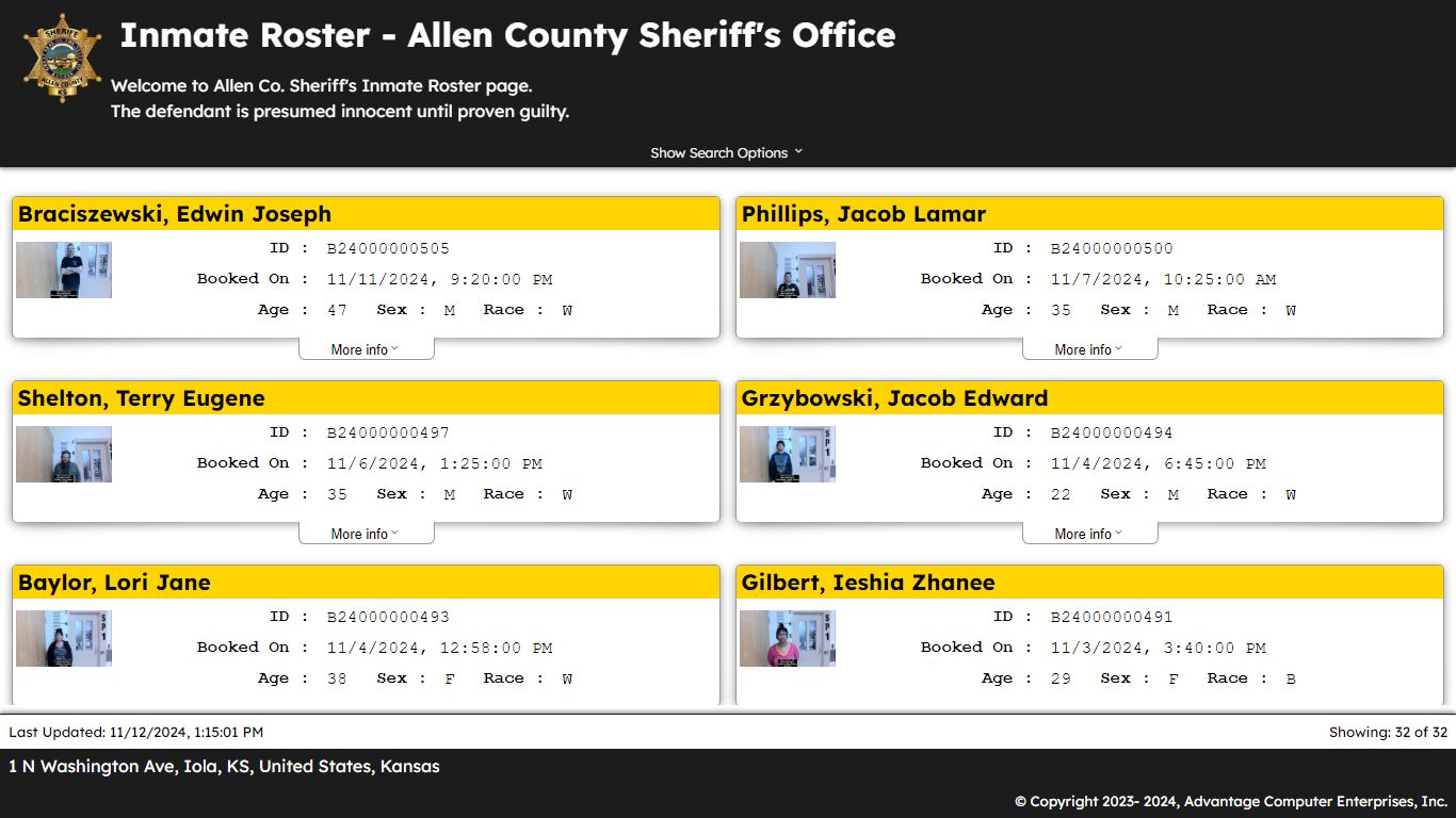 Advantage Inmate View - ALLEN COUNTY SHERIFF'S OFFICE