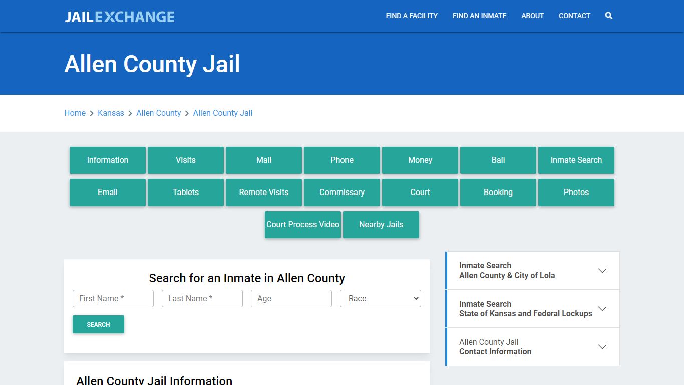 Allen County Jail Roster Lookup, KS, Inmate Search